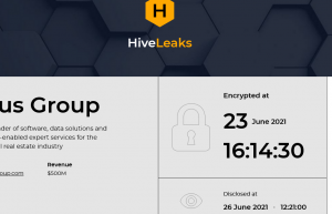 全球领先地产服务商Altus集团遭勒索组织“hive”勒索5亿美元,样例数据泄露在暗网 4 hive
